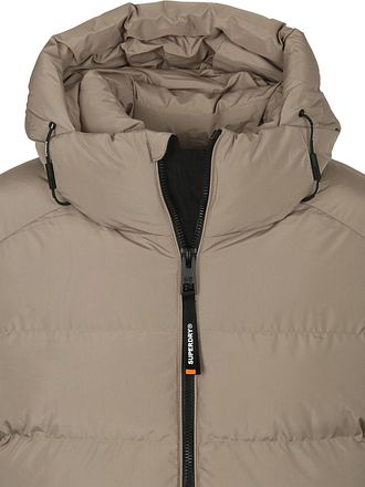 Superdry Pufferjakke med hette i greige