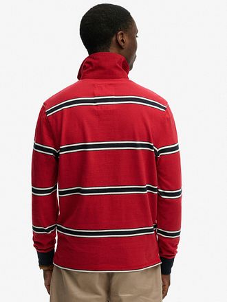 Superdry Polo Rugby Vintage Rayé Rouge