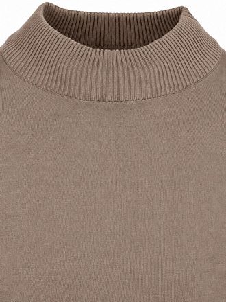 Suitable Pull Col Roulé Canes Taupe