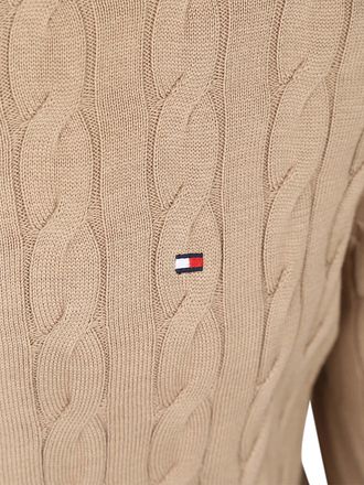Tommy Hilfiger Cardigan Glidelås Kabelstrikk Beige