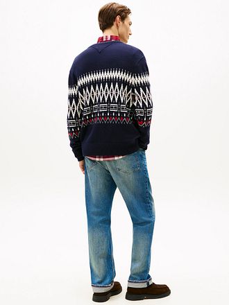 Tommy Hilfiger Fairisle Genser Trykk Marineblå