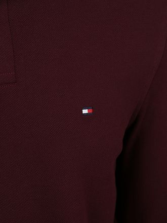 Tommy Hilfiger Langarmet Poloskjorte Bordeaux Slim Fit