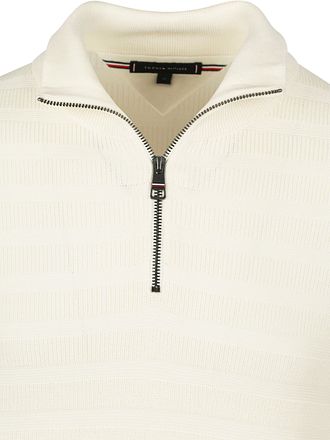 Tommy Hilfiger Tröja Halvzip Struktur Off-White