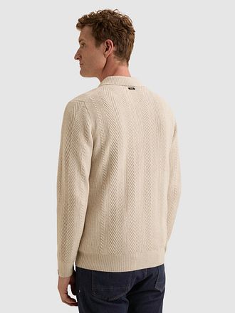 Vanguard Longsleeve Polo Maglione Herringbone Ecru