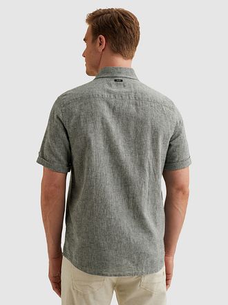 Vanguard Short Sleeve Shirt Linen Blend Light Blue