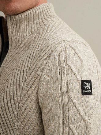 Vanguard Vest Structuur Wol Blend Beige