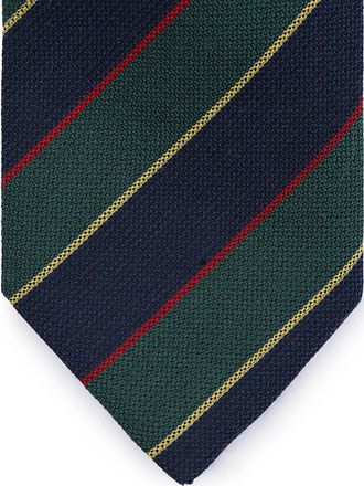 Suitable Cravate Soie Bleu Foncé Triple Stripe