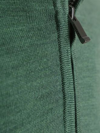 Suitable Pull Mérinos Demi-Zip Vert Moyen