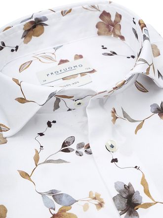 Profuomo Twill Shirt Flower White