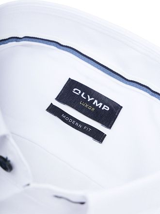 Olymp Luxor Shirt Contrast Buttons White