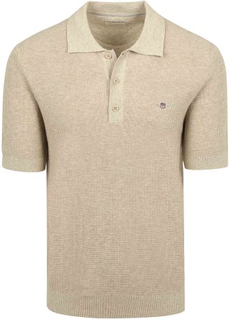 GANT Strick Poloshirt Beige