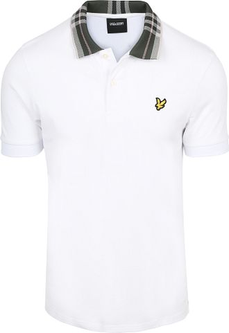 Lyle & Scott Poloshirt Tartan-Kragen Weiß