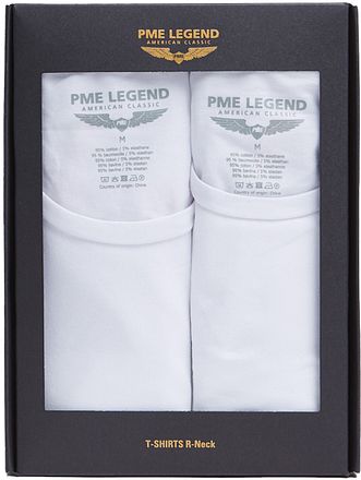 PME Legend Basic T-Shirt 2er Pack O-Ausschnitt Weiß