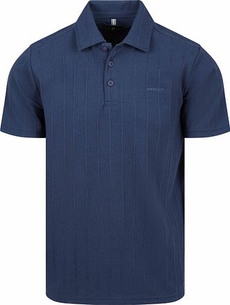 State of Art Poloshirt Jersey Drop Needle Marineblå