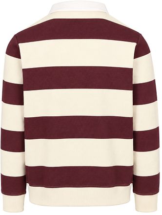 Supply & Co Polo Longsleeve Paski Bordeaux