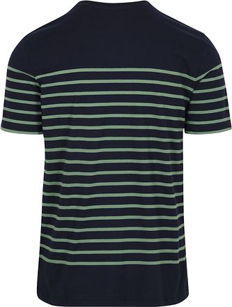 Armor-Lux Etel T-shirt Stripes Navy Grön