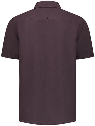 No Excess Short Sleeve Overhemd Linen Blend Bruin