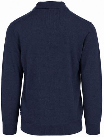 Olymp Long Sleeve Polo Shirt Wool Navy