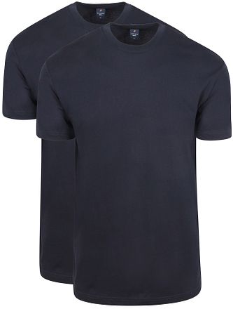 Suitable Obra T-shirt Høj Rundhals Marineblå 2-pak