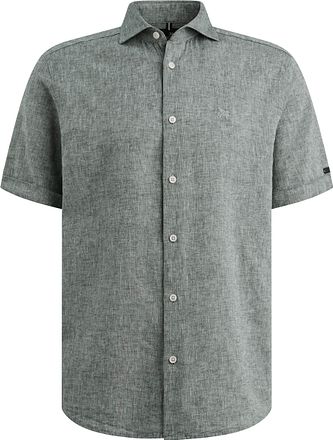 Vanguard Short Sleeve Skjorta Linblandning Ljusblå