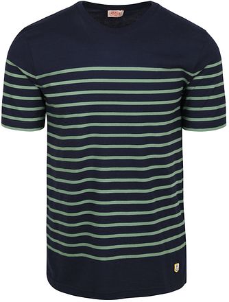 Armor-Lux T-Shirt Etel Rayures Marine Vert