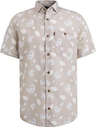 Vanguard Kortermet Lin Skjorte Beige