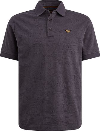 PME Legend Poloshirt Jacquard Jersey Graphite Blue