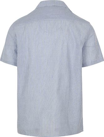 Suitable Short Sleeve Shirt Stripe Seersucker Light Blue