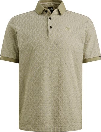 Vanguard Strikket Poloshirt Jacquard Print Grøn
