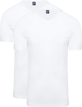 Alan Red T-Shirts West Virginia Col-V Blanc (Lot de 2)