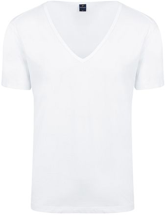 Suitable Vitaru T-Shirt Tiefer V-Ausschnitt Weiß 2-Pack