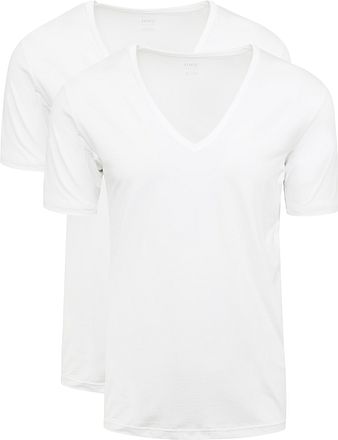 Mey Dry Cotton V-ringad T-shirt Vit 2-pack