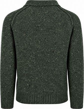 Suitable Polo Zip Pull Tweed Vert foncé