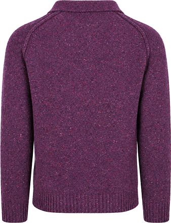Suitable Polo Zip Pull Tweed Fioletowy