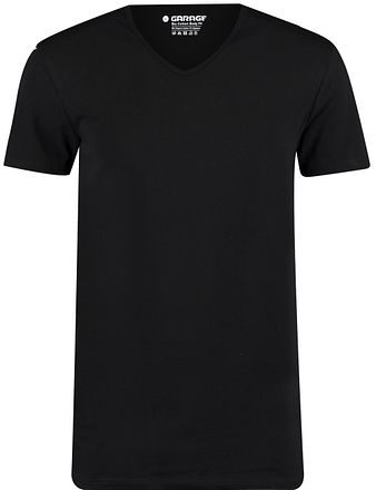 Garage T-shirt Bas V-ringad Svart Ekologisk Bomull (2-pack)