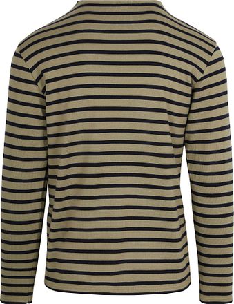 Armor-Lux Heavy Longsleeve T-skjorte Striper Kaki