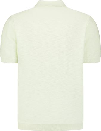 No Excess Knitted Slub Polo Shirt Green