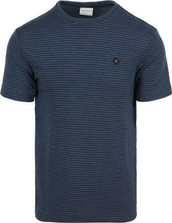 No Excess Velvet Stripes T-Shirt Navy