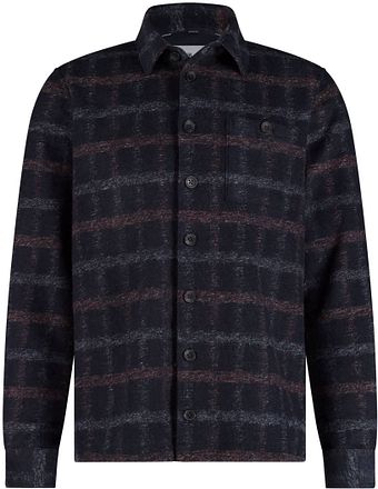State of Art Rutete Overshirt Marineblå