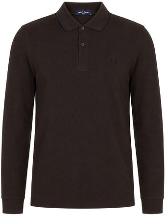 Fred Perry Langarm-Poloshirt Braun 86C