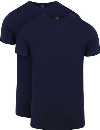 Suitable Ota T-shirt Round Neck Navy 2-Pack