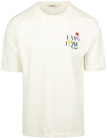 Shiwi T-shirt Finn Skissade Blommor Off White