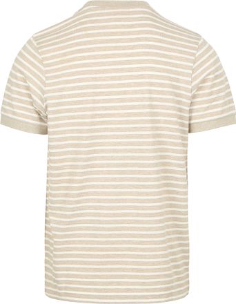 Suitable T-shirt Isaac Stripe Piquè Pebble