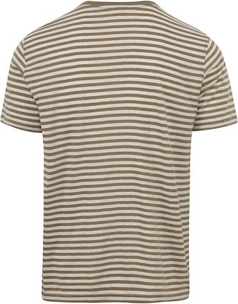 Armor-Lux T-Shirt Linen Stripes Green