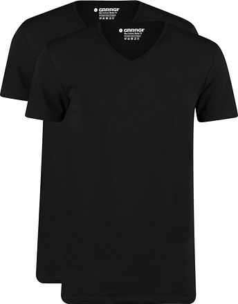 Garage 2-Pack Basic T-shirt Bio V-Neck Black
