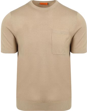 Suitable Strikket T-skjorte Lomme Kompakt Taupe