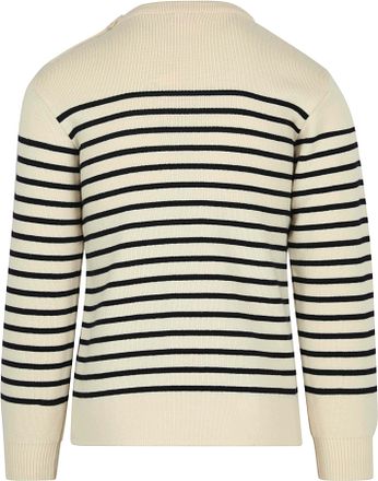 Armor-Lux Molène Pullover Wolle gestreift Ecru