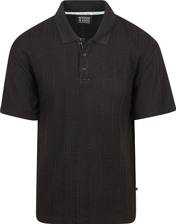 Scotch & Soda Polo Maille Texturée Noir