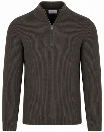 Suitable Half Zip Trui Patch Olive