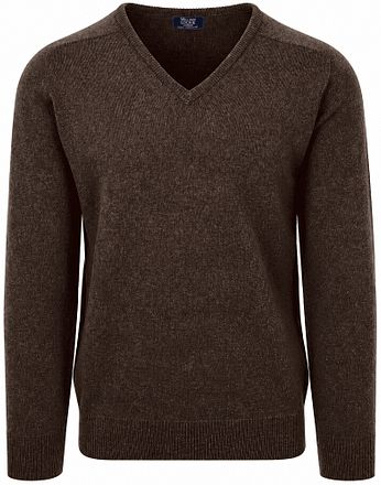William Lockie V-Neck Lambswool Cocoa